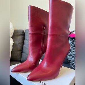 Gently worn: Charles David Red Leather calf Bootie